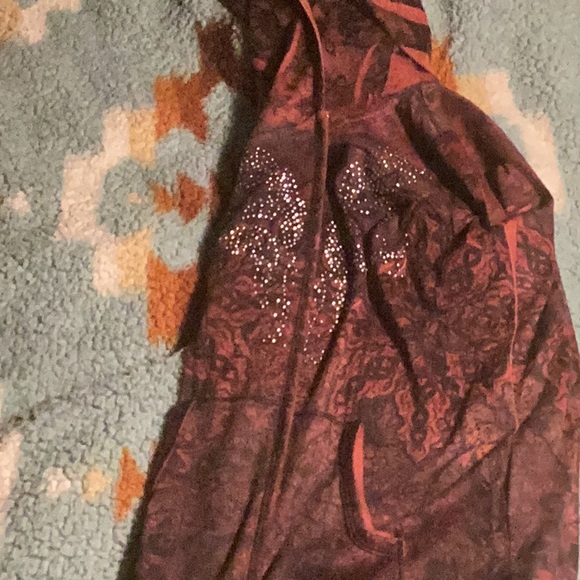 Graphic rhinestone, vintage, zip up hoodie - Picture 1 of 4